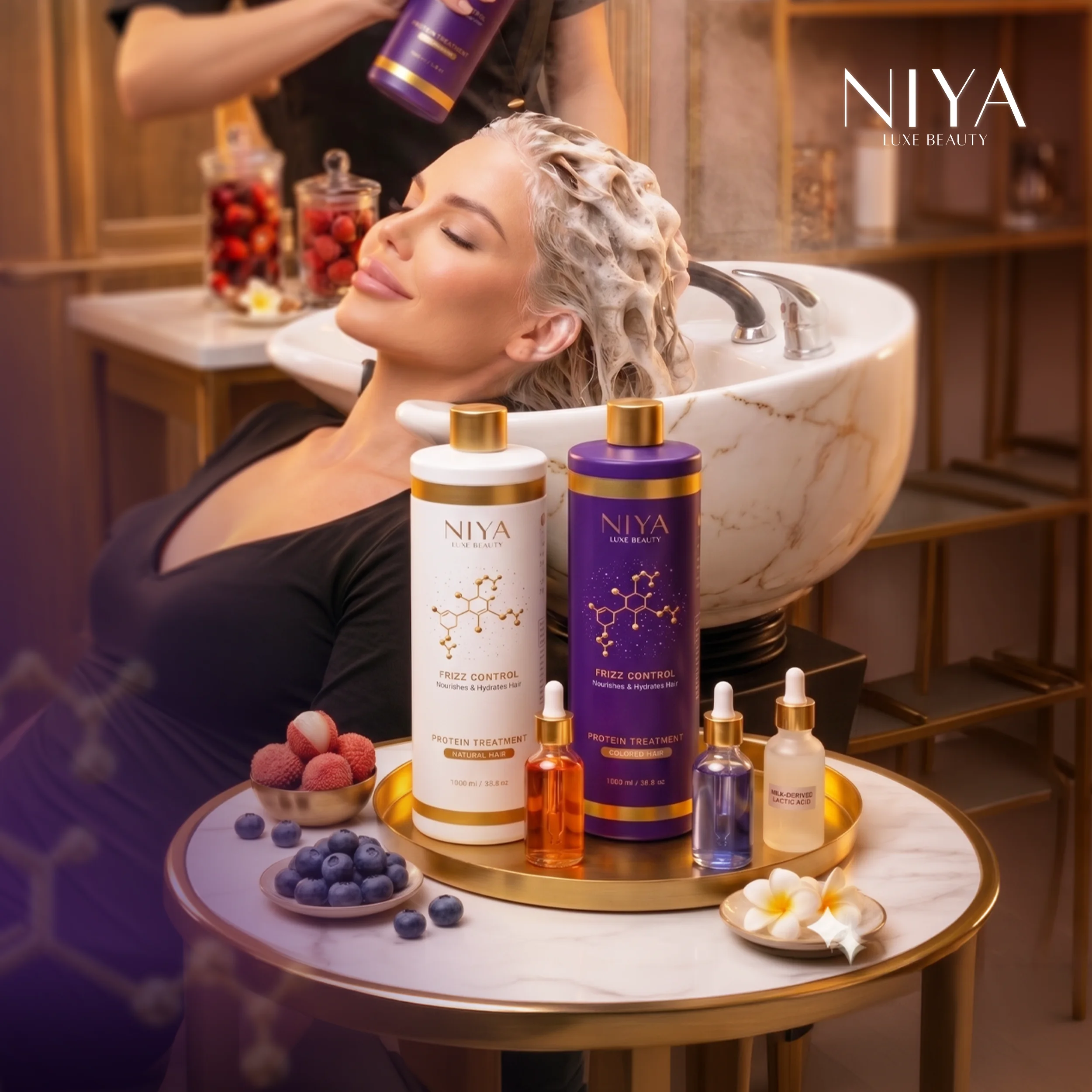 Colored Hair Protein Treatment Anti Frizz Control System - Image 7